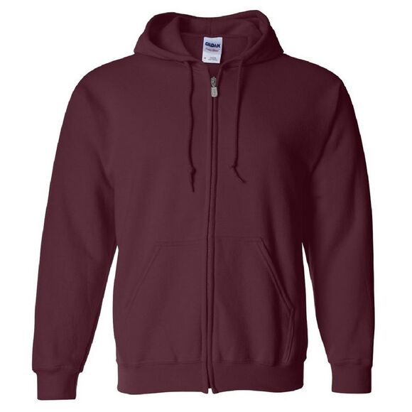 Gildan Heavy Blend Unisex Adult Full ZipSweatshirt Top/ Maroon
